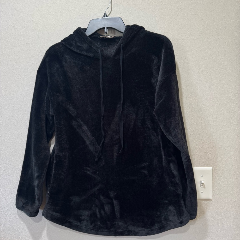 LOFT Black Plush Hoodie